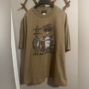 Early 2000s Vintage Redneck Sportswear T-Shirt Fishing Is A Sport, Marshlands 2X